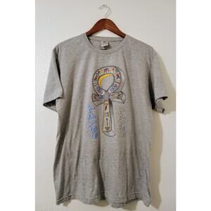 Ankh Egypt Hieroglyphs Tee Made in Egypt Gray Shirt SZ XXL